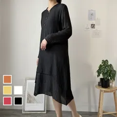 長袖Aラインワンピース レディース ワンピース 無地 シンプル カジュアル おしゃれ 上品 大人 秋冬 着回し 人気 トレンド 定番 おすすめ