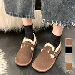 フラットボアシューズ レディース 10代 20代 30代 韓国ファッション 秋 冬 カジュアル 可愛い 黒 シンプル 無地 暖かい 靴 ブーツ