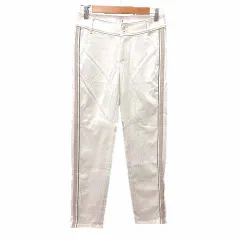 ランバンオンブルー LANVIN en Bleu テーパードパンツ ライン 38 M 白 ホワイト /YK