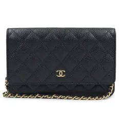 シャネル AP0250 マトラッセ クラシック ココマーク チェーンウォレット  長財布 ショルダーバッグ 斜め掛け キャビアスキン レザー ブラック ゴールド金具 箱付 CHANEL（未使用　展示品）
