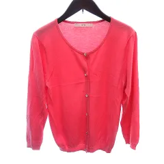 エフデ ef-de ニット カーディガン 七分袖 9 M ピンク /AU