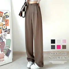 スラックスパンツ レディース 秋服 無地 フルレングス 10代 20代 30代 韓国ファッション 韓国 大きいサイズ タック入り ストレート