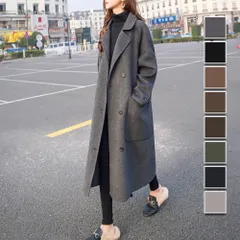ロングチェスターコート レディース アウター 長袖 無地 秋服 冬服 10代 20代 30代 韓国ファッション 韓国 大きいサイズ オフィスカジュアル 大人