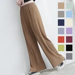 プリーツワイドロングパンツ  レディース ボトムス 春服 夏 10代 20代 30代 韓国ファッション フレアパンツ 大きいサイズ ストリート