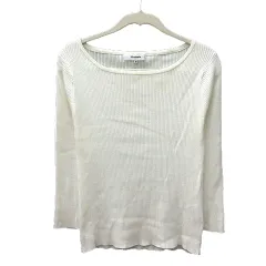 マイストラーダ Mystrada ニット カットソー 長袖 リブ 38 M 白 アイボリー /MN