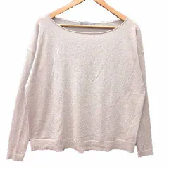 セオリーリュクス theory luxe ニット カットソー ボートネック 長袖 ウール 38 M ライトベージュ /YK