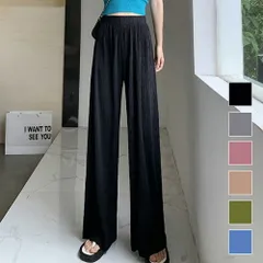 プリーツワイドパンツ 春 夏 秋 冬 韓国ファッション 10代 20代 30代 レディース シンプル おしゃれ 可愛い 楽チン 細見え 脚長 ズボン