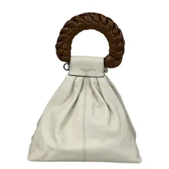 GIANNICHIARINI(ジャンニキャリーニ/ジャンニキアリーニ) ハンドバッグ美品  - アイボリー×ブラウン レザー