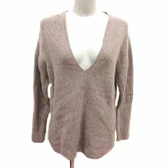 プラステ PLST ニット セーター Vネック 長袖 ウール M ベージュ /YK