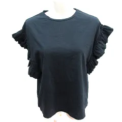 ジャーナルスタンダード JOURNAL STANDARD カットソー ラウンドネック フリル フレンチスリーブ 黒 ブラック /AU