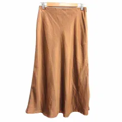 プラステ PLST フレアスカート ロング L 茶 ブラウン /YK