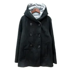 プレフェリール PREFERIR コート ダブル 総裏地 フード 38 M 黒 ブラック /MN