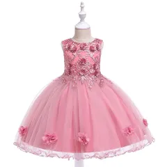 子供ドレス キッズドレス こども 七五三 結婚式 ピアノ発表会 ワンピース 女の子 フォーマル プリンセス ドレス ジュニアドレス レッド シャンパン グレー 赤 ピンク フォーマルドレス 花いっぱい チュールスカート ワインレッド 撮影