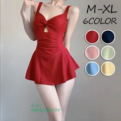 【新品?未使用】 6COLOR ワンピース水着 レディース ノースリーブ リボン パッド付き 着痩せ L セクシー 肩出し 水着 フリル M ワイヤーな
