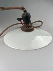 昭和レトロ ミルクガラスランプシェード 乳白色 電気傘 ビンテージ古道具当時物