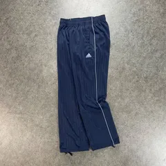 adidas Track Pants アディダス トラックパンツ ストレート パフォーマンスロゴ 刺繍 ストライプ ネイビー メンズ