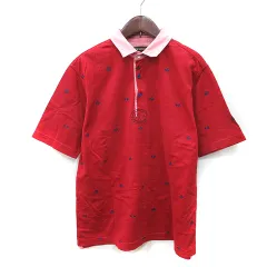 マックレガー マクレガー McGREGOR ポロシャツ 鹿の子 半袖 刺繍 M 赤 レッド /YI