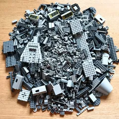 レゴ 正規品 中古 まとめ売り 約2kg ライトグレー・ダークグレー 大量 レゴブロック【管理番号：2930】