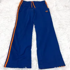 古着 adidas アディダス トラックパンツ ブルー オレンジ スリーストライプス 2511-638