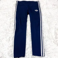 古着 adidas アディダス トラックパンツ ネイビー スリーストライプス 2511-641
