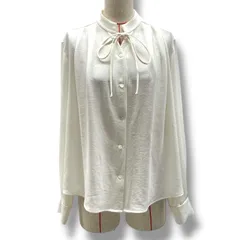 SOEJU ソージュ ジョーゼットリボンブラウス シャツ トップス 長袖 スーツ ビジネス S-00-SB-055 白 ホワイト Mサイズ レディース 通年 ゴーゴー古着マルイ北千住店 1 No.1489
