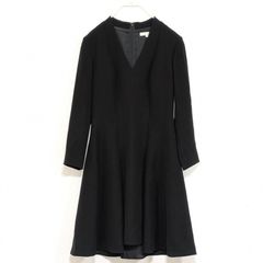 EPOCA エポカ リブニットワンピース 40 裾レース 黒 透け感 美品