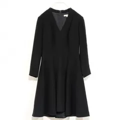 美ライン◎ EPOCA 黒Vネックフレアワンピース 40 /251114002