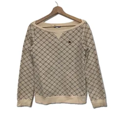 BURBERRY BLUE LABEL バーバリー　ブルーレーベル　ノバチェック　長袖カットソー　トップス　ベージュ　レディース　セレクト　38 K-74