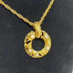 A28/ 【美品】イヴサンローラン サークルネックレス ヴィンテージ 