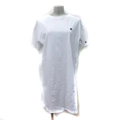 チャンピオン CHAMPION Tシャツワンピース ひざ丈 半袖 M 白 ホワイト /YI