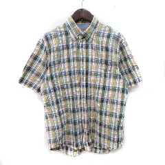 ドゥクラッセ DoCLASSE シャツ ボタンダウン チェック 半袖 サッカー地 L マルチカラー /YI