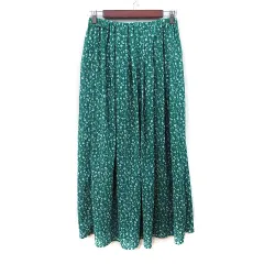 マウジー MOUSSY フレアスカート マキシ シフォン 花柄 2 M 緑 グリーン /YI