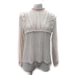 ディスコート Discoat カットソー 総レース 長袖 シアー F ベージュ /YI