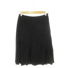 エムケー ミッシェルクラン MK MICHEL KLEIN スカート フレア マーメイド ひざ丈 ストレッチ とろみ なめらか 36 黒 ブラック /AH3