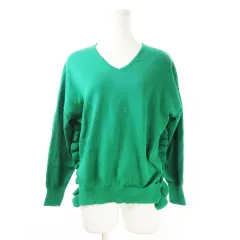 ロペピクニック ROPE Picnic ニット セーター Vネック 長袖 フリル スリット ボリューム 36 緑 グリーン /CK12