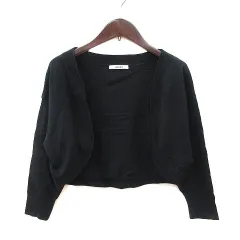 スナイデル SNIDEL カーディガン ニット ショート丈 長袖 F 黒 ブラック /MS