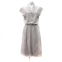 アーバンリサーチ ドアーズ URBAN RESEARCH DOORS ワンピース ロング フレンチスリーブ 刺繍 ONE ベージュ /YI