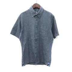 オリヒカ ORIHICA シャツ ボタンダウン 半袖 L 紺 ネイビー /YI