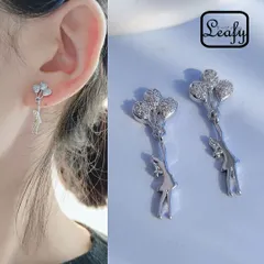 Leafy ふわり感が気分も盛り上げてくれる♪ ユニークで可愛いCZダイヤ風船と女の子ピアス  1ペア レディース バルーン 少女 ガール 飛ぶ 舞い降りる 空 個性的 楽しい お出かけ イベント パーティー 二次会 食事会  プレゼント x09141a