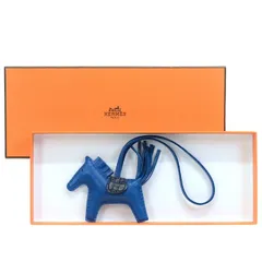 エルメス HERMES ロデオ タッチ PM アニョーミロ (ラムスキン) / アリゲーター (レザー) エキゾチックレザー W刻印 (2024年) ロデオチャーム バッグチャーム クロコ レディース メンズ ブルー 正規品 極美品 中古 mbt27008