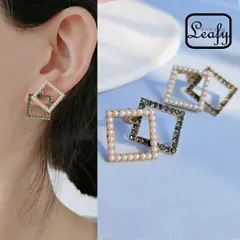 ダブルスクエアピアス 2way 取り外し 大振り ジルコニア パール 白 黒 レディース プレゼント バレンタイン ギフト 2026 春 卒業式 入学式 入園式 パーティー 上品 華やか アクセサリー ピアス 送料無料 即購入OK 最短当日〜翌日発送