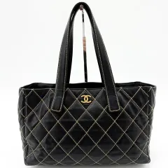 シャネル ワイルドスティッチ ゴールド金具 ショッパーバッグ ショルダーバッグ