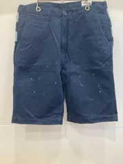FUCT SSDD 69 DECK SHORTS ファクト デッキ ショーツ パンツ サイズ 32 ボトムス ハーフパンツ ロゴ ネイビー 紺 ボーダー ライン プリント ペンキ加工 ワーク  アメカジ 【Z0866-001】▽217のサムネイル