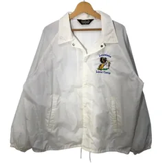 80~90's vintage 80~90年代 ヴィンテージ AURURN ナイロンコーチジャケット アウター ドローコード フロントバック刺繍 USA製 XLサイズ ホワイト