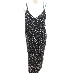 ロペピクニック ROPE Picnic キャミワンピース Aライン ひざ丈 総柄 38 黒 ブラック /RT