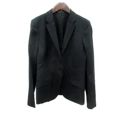 コムサデモード COMME CA DU MODE テーラードジャケット シングル 総裏地 ウール 9 M 黒 ブラック /MN