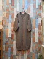 Vネック ルーズフィット ウール ONE PIECE