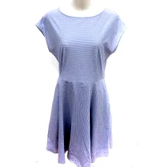 クミキョク 組曲 KUMIKYOKU ワンピース Aライン ひざ丈 ノースリーブ ボーダー 3 青 ブルー /RT