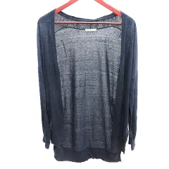 セオリーリュクス theory luxe ニット カーディガン トッパー 麻 リネン 長袖 38 M 紺 ネイビー /AU