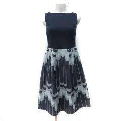 エストネーション ESTNATION ワンピース ひざ丈 ノースリーブ ドッキング 36 S マルチカラー /YI